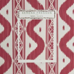 New Mrs. Alice Raspberry Pink Ikat Stripe Fabric