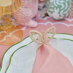 Online Mrs. Alice Rattan Bunny Napkin Rings (Set Of 4)