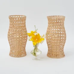Online Mrs. Alice Rattan Hurricane Lantern (Pair)