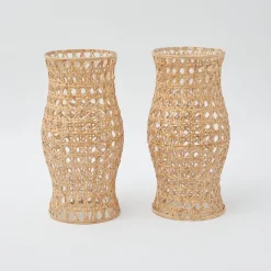 Discount Mrs. Alice Rattan Hurricane Lantern (Pair)