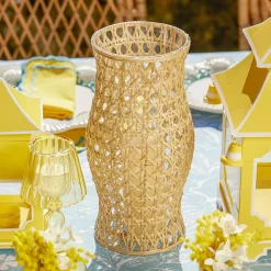 Outlet Mrs. Alice Rattan Hurricane Lantern (Pair)