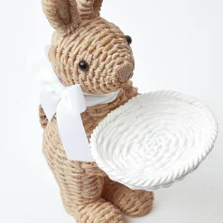 Online Mrs. Alice Rattan Ribboned Rabbit With Basket (Pair)