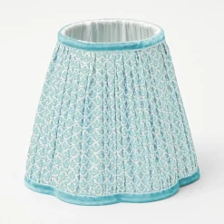 Clearance Mrs. Alice Rechargeable Lamp With Baby Blue Lotus Lampshade