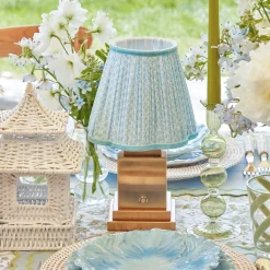 Clearance Mrs. Alice Rechargeable Lamp With Baby Blue Lotus Lampshade