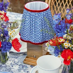 Discount Mrs. Alice Rechargeable Lamp With Blue Lotus Lampshade