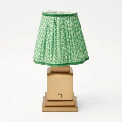 Mrs. Alice Rechargeable Lamp With Green Lotus Lampshade