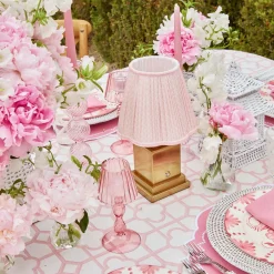 Sale Mrs. Alice Rechargeable Lamp With Pink Lotus Lampshade