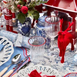 Sale Mrs. Alice Red Rim Glassware (Set Of 8)