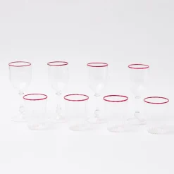 Sale Mrs. Alice Red Rim Glassware (Set Of 8)