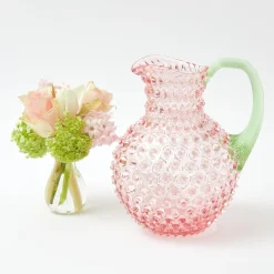 Best Mrs. Alice Rose Hobnail Jug With Emerald Handle & Glasses (Set Of 6)