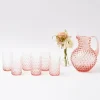 Discount Mrs. Alice Rose Pink Hobnail Water Glasses & Jug Set
