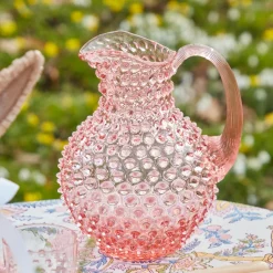 Discount Mrs. Alice Rose Pink Hobnail Water Glasses & Jug Set