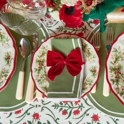 Outlet Mrs. Alice Ruby Red Velvet Napkin Bows (Set Of 4)
