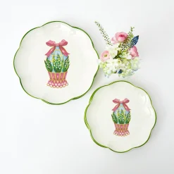 Clearance Mrs. Alice Scalloped Easter Dinner & Starter Plate (Set Of 8)