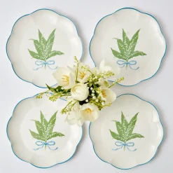 Clearance Mrs. Alice Scalloped Lily Of The Valley Dinner Plate (Set Of 4)