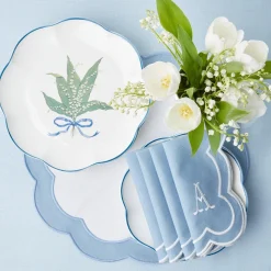 Clearance Mrs. Alice Scalloped Lily Of The Valley Dinner Plate (Set Of 4)