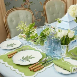 Clearance Mrs. Alice Scalloped Lily Of The Valley Dinner Plate (Set Of 4)