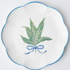 Clearance Mrs. Alice Scalloped Lily Of The Valley Dinner Plate (Set Of 4)