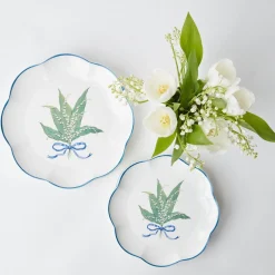 Clearance Mrs. Alice Scalloped Lily Of The Valley Dinner Plate (Set Of 4)