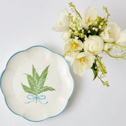 Hot Mrs. Alice Scalloped Lily Of The Valley Starter Plate