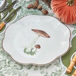 Online Mrs. Alice Scalloped Mushroom Starter Plate (Brown)