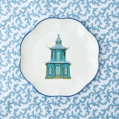 New Mrs. Alice Scalloped Pagoda Dinner Plate (Set Of 4)