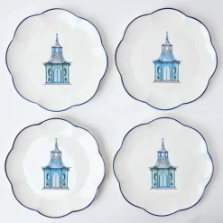 Hot Mrs. Alice Scalloped Pagoda Starter Plate (Set Of 4)