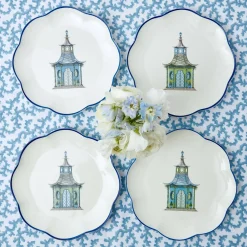 Hot Mrs. Alice Scalloped Pagoda Starter Plate (Set Of 4)
