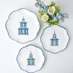 Hot Mrs. Alice Scalloped Pagoda Starter Plate (Set Of 4)