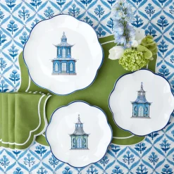 Hot Mrs. Alice Scalloped Pagoda Starter Plate (Set Of 4)