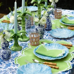 Sale Mrs. Alice Serena Apple Green Scalloped Napkins (Set Of 4)