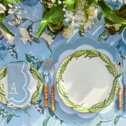 Hot Mrs. Alice Serena Applique Blue Napkins (Set Of 4)