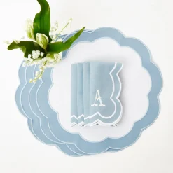 Hot Mrs. Alice Serena Applique Blue Napkins (Set Of 4)