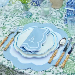 Hot Mrs. Alice Serena Applique Blue Napkins (Set Of 4)