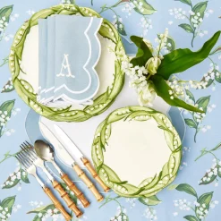 Hot Mrs. Alice Serena Applique Blue Napkins (Set Of 4)