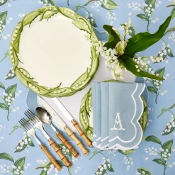 Mrs. Alice Serena Applique Blue Placemats (Set Of 4)