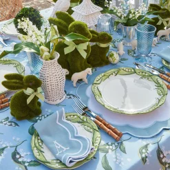 Mrs. Alice Serena Applique Blue Placemats (Set Of 4)