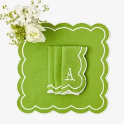 Clearance Mrs. Alice Serena Applique Green Napkins (Set Of 4)