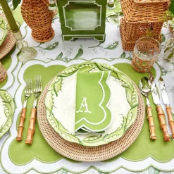 Clearance Mrs. Alice Serena Applique Green Napkins (Set Of 4)