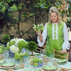 New Mrs. Alice Serena Applique Green Placemats & Napkins (Set Of 4)