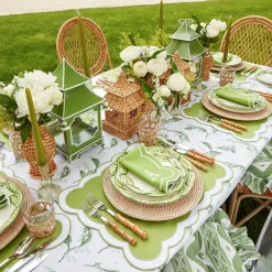 Clearance Mrs. Alice Serena Applique Green Placemats (Set Of 4)
