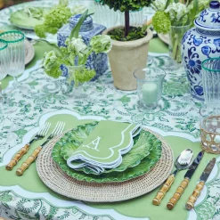 Clearance Mrs. Alice Serena Applique Green Placemats (Set Of 4)
