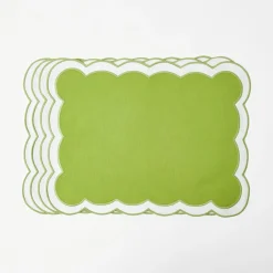 Clearance Mrs. Alice Serena Applique Green Placemats (Set Of 4)