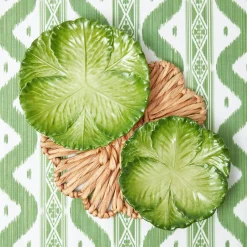 New Mrs. Alice Serena Green Cabbage Dinner & Starter Plates (Set Of 8)