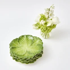 Outlet Mrs. Alice Serena Green Cabbage Starter Plate (Set Of 4)