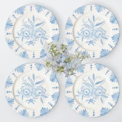 New Mrs. Alice Seville Blue Gardenia Dinner Plate (Set Of 4)