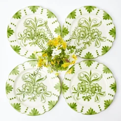 Discount Mrs. Alice Seville Green Gardenia Dinner Plates (Set Of 4)
