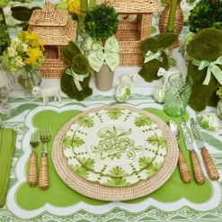 Best Mrs. Alice Seville Green Gardenia Dinner & Starter Plates (Set Of 8)