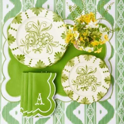 Best Mrs. Alice Seville Green Gardenia Dinner Plates (Set Of 4)