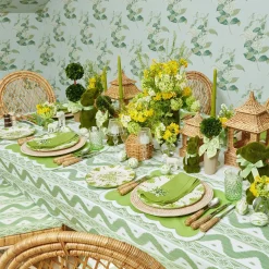 Hot Mrs. Alice Seville Green Gardenia Dinner & Starter Plates (Set Of 8)